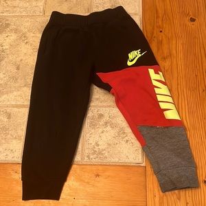 Nike sweat pants, xs 4 boys black yellow red and gray
